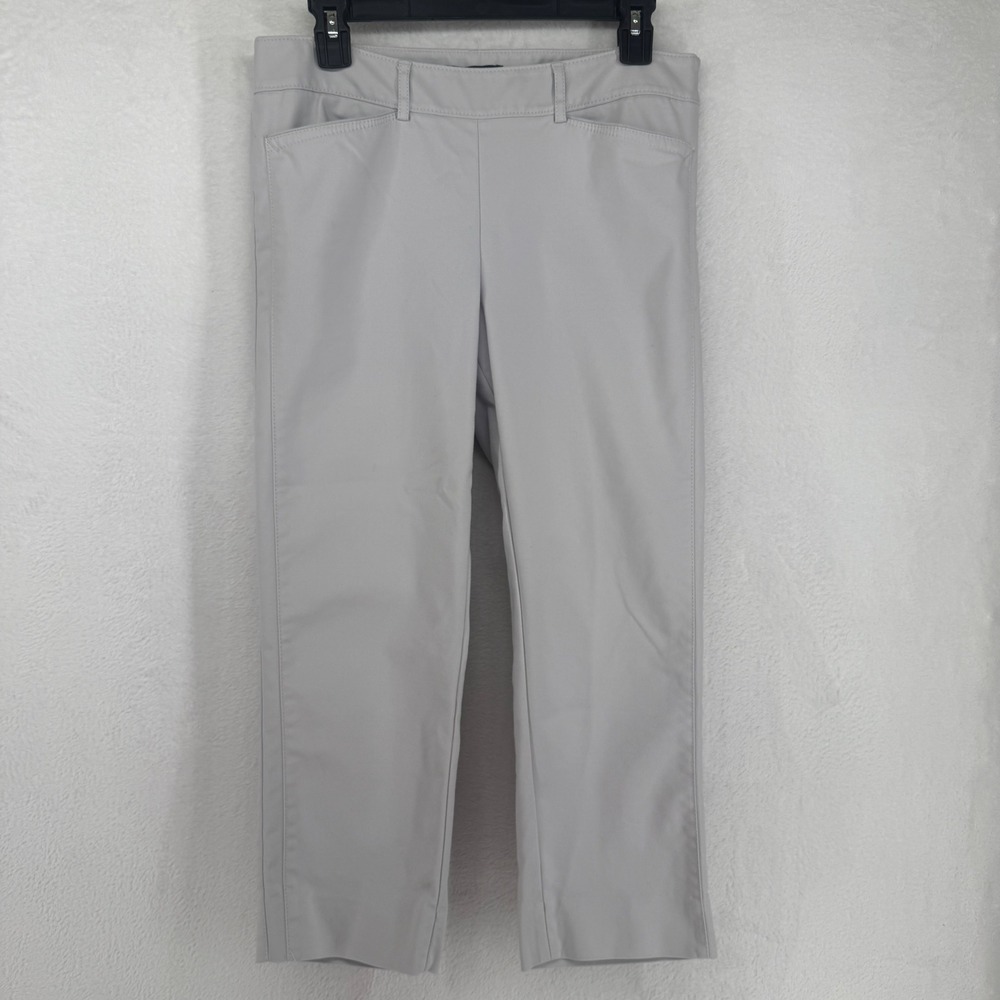 White House Black Market Slim‎ Ankle Pants Womens 6 Gray Side Zip Stretch Work
